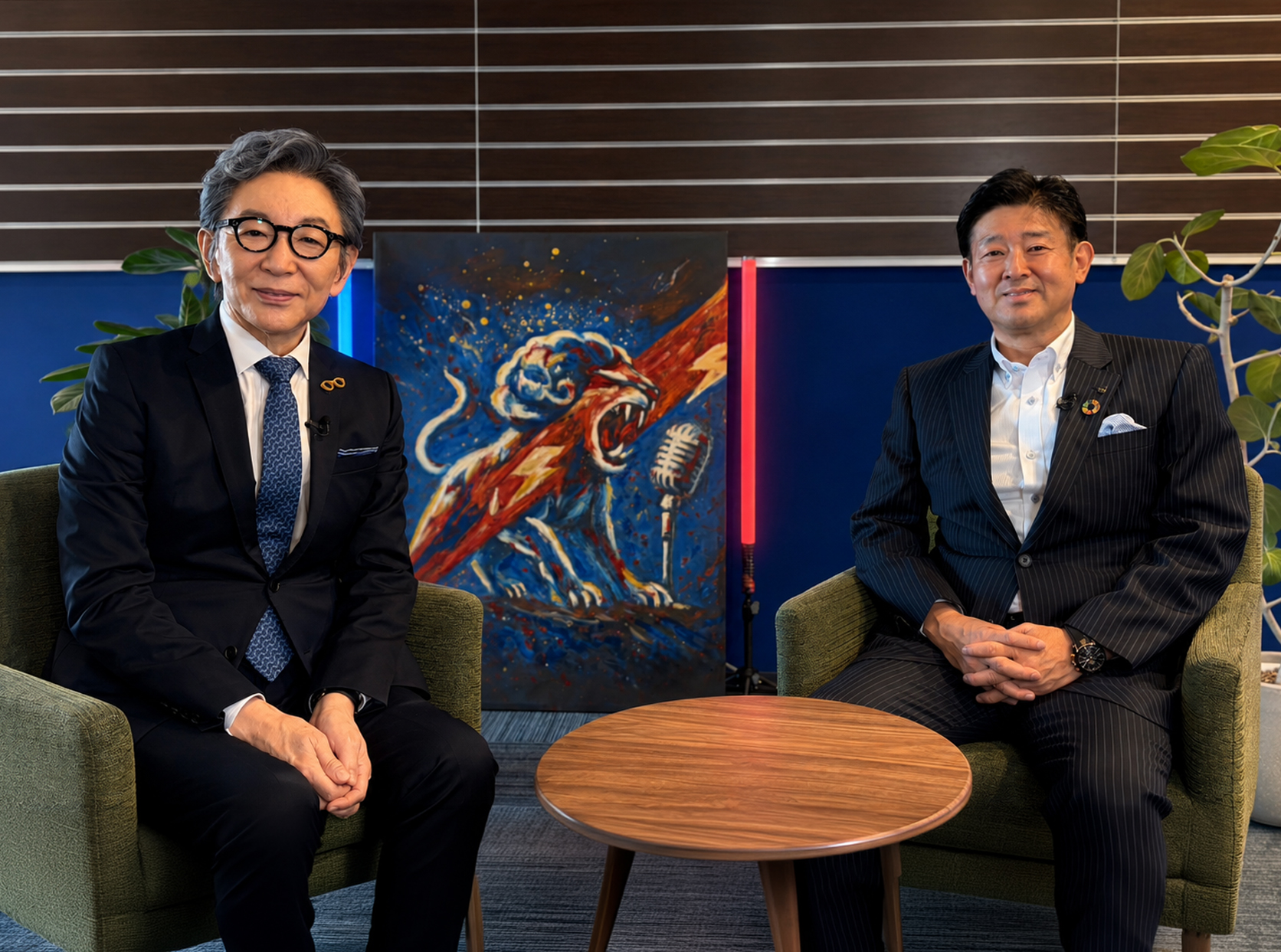 古舘伊知郎氏とタカマツビルド代表取締役社長 大浦博一